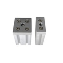 Unión para perfil de aluminio 4040 con anclaje para pata o rueda. M6. Gris