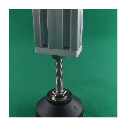 Unión para perfil de aluminio 4040 con anclaje para pata o rueda. M6. Gris