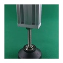Unión para perfil de aluminio 4040 con anclaje para pata o rueda. M6. Gris
