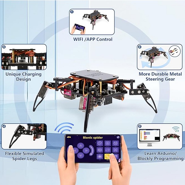 Kit de robot araña biónica cuadrúpeda ESP8266. ACEBOTT