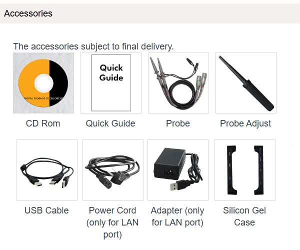 Osciloscopio OWON para PC 100MHz LAN