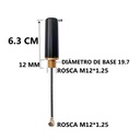 Antena roscada impermeable para exteriores. 2.4G/5G. 6.3cm. Con cable