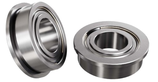 Rodamiento con brida metálico con diámetro interior de 4mm, diámetro exterior de 8mm y altura de 3mm.