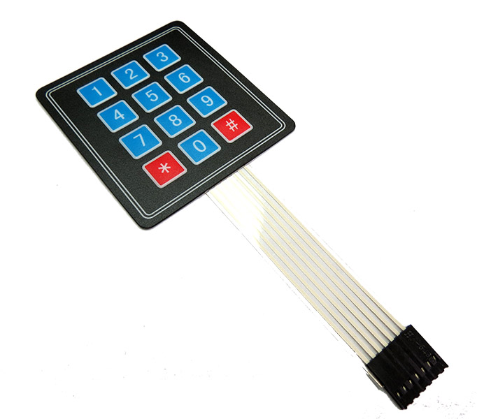 Teclado matricial de membrana 4X3