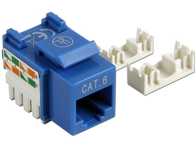 Jack modular CAT6 para Ethernet Azul
