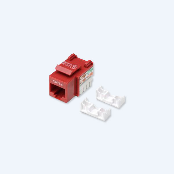 Jack modular CAT5E para Ethernet. Rojo