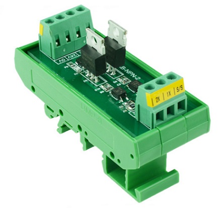Driver de salida para PLC y Raspbery Pi con Mosfet IRFZ44 optoacoplado de 2 canales