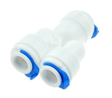 [Y-CON-OI-1/4] Acople rápido en Y para agua ósmosis inversa 1/4 a 1/4
