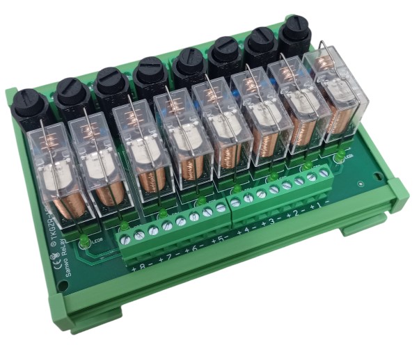 Tarjeta de salida para PLC con relé Omron de 24V 8 canales Activación en Bajo o Alto