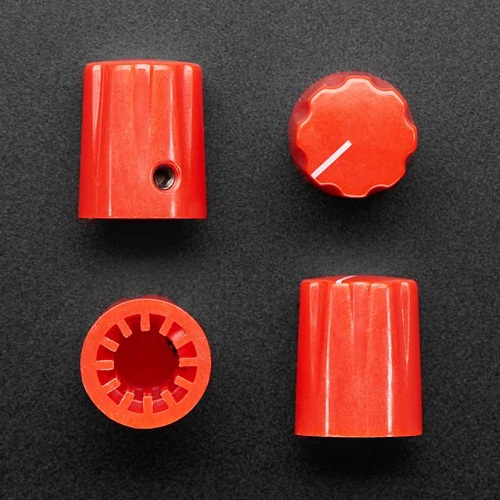 [PER-X-R] Perilla con prisionero para potenciómetro. Rojo