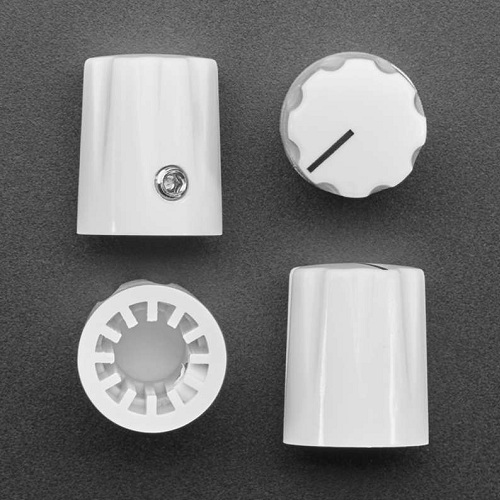 [PER-X-W] Perilla con prisionero para potenciómetro. Blanco