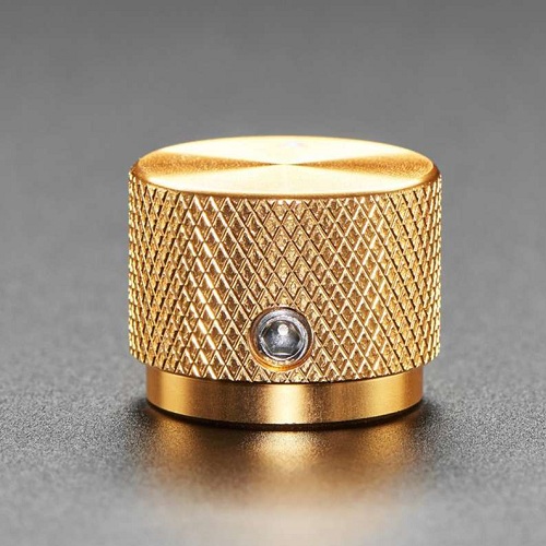 [PER-AL-GL] Perilla de aluminio anodizado con prisionero para potenciómetro. Dorado