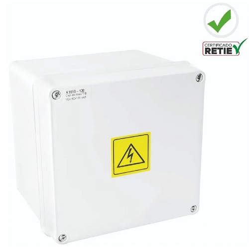 Caja plástica de paso IP65, polipropileno, 162X162X130mm. KOWET