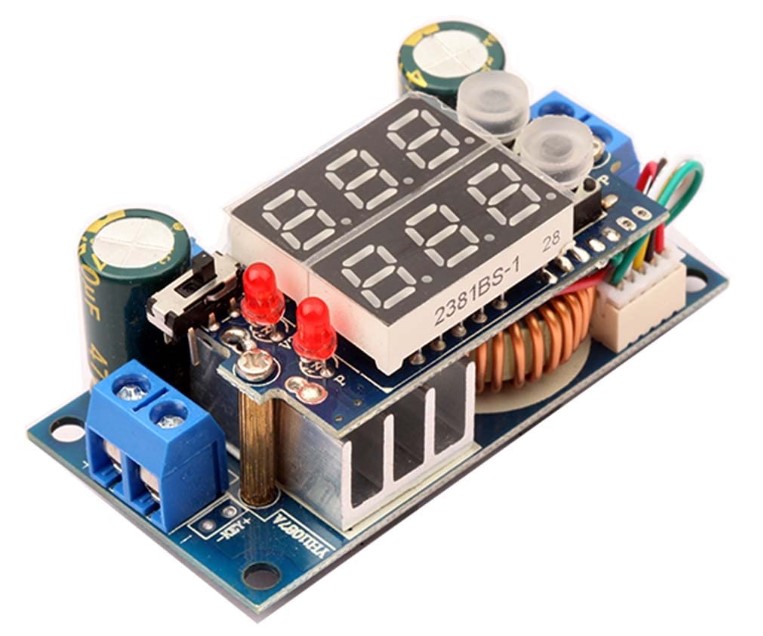 Controlador de Panel Solar 5A MPPT DC-DC módulo de carga Step-down CC/CV pantalla regulador LED