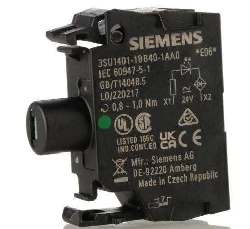 Módulo LED con LED integrado 24 V CA/CC, verde, borne de tornillo, para montaje en placa frontal