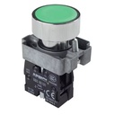 Botón pulsador sin bloqueo NC. Verde 22mm
