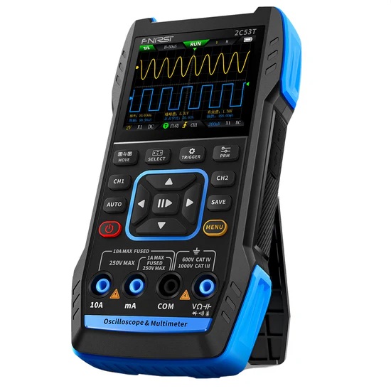 Osciloscopio digital 3 en 1. 50MHz 250MS/S. FNIRSI® 2C53T