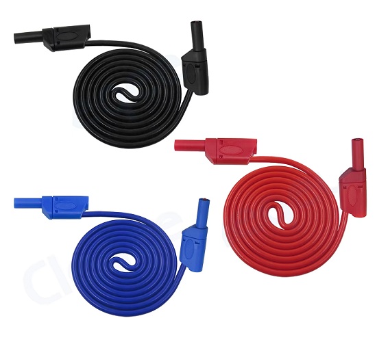 [KIT-BANBAN-AIS-2] Kit de 5 cables banana a banana aisladas. 20A. 5 colores