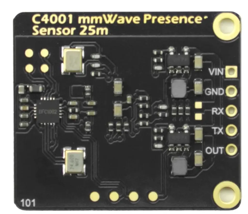 Sensor de Presencia mmWave 24GHz SEN0609 – Detección Humana 16m / Movimiento 25m – FMCW – UART/I/O – DFRobot