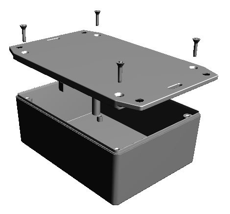 Caja plástica Negra 11.25cm x 8.46cm x 4.4cm