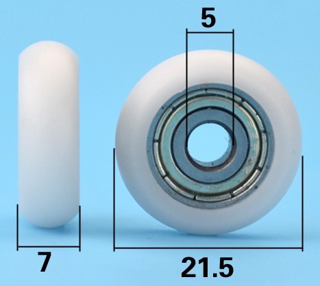 Rodamiento de Nylon, diámetro interno 5mm