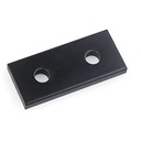 Placa unión para perfil 2020. 2 orificios. Negro