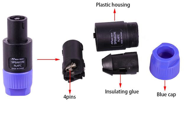 Conector de potencia macho NL4FC-PB
