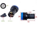 Indicador luminoso azul 24V