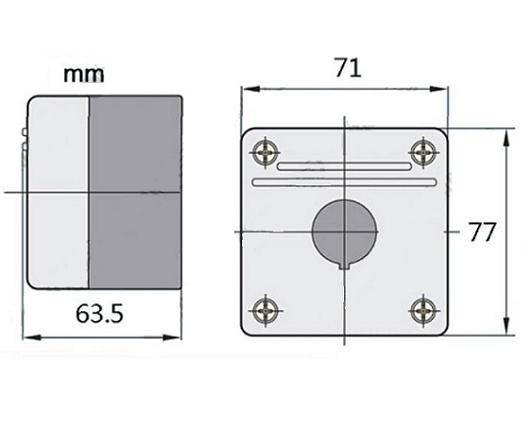 Caja para switch 1 agujero Amarilla