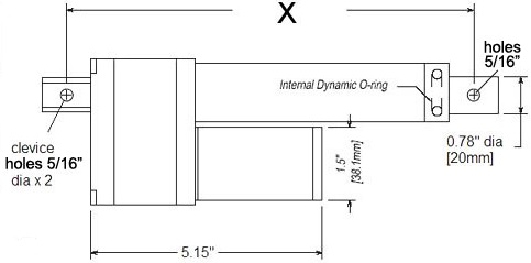 Actuador Lineal 203mm 12Vdc 111N (25Lbf)