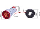 Voltímetro y Amperímetro de 20 a 380VAC 100A para 22mm con transformador-Azul