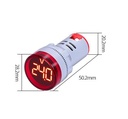 Voltímetro blanco de 5 a 60 VDC para 22mm
