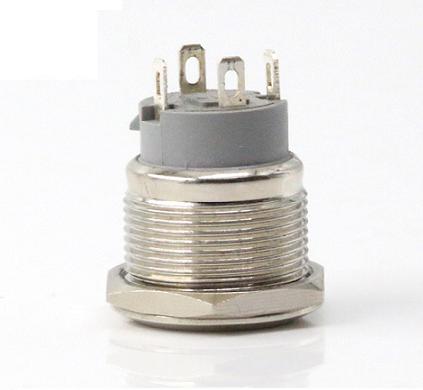 Suiche de 22mm impermeable plata luz azul de 5 a 12V