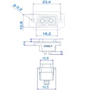 Conector XT60 para chasis con guardapolvo. Negro