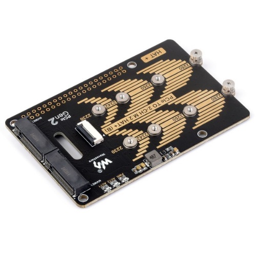 Adaptador PCIe a M.2 de 2 canales tipo B para Raspberry Pi 5, compatible con SSD M.2 con protocolo NVMe de tamaño 2280/2260/2242/2230