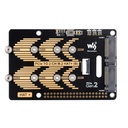 Adaptador PCIe a M.2 de 2 canales tipo B para Raspberry Pi 5, compatible con SSD M.2 con protocolo NVMe de tamaño 2280/2260/2242/2230