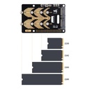 Adaptador PCIe a M.2 de 2 canales tipo B para Raspberry Pi 5, compatible con SSD M.2 con protocolo NVMe de tamaño 2280/2260/2242/2230