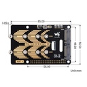 Adaptador PCIe a M.2 de 2 canales tipo B para Raspberry Pi 5, compatible con SSD M.2 con protocolo NVMe de tamaño 2280/2260/2242/2230