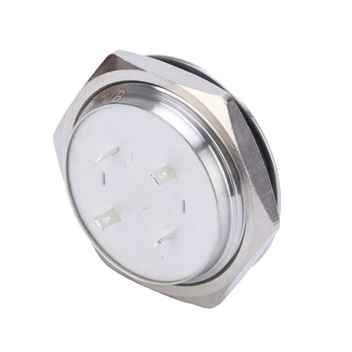 Suiche metálico 12mm para exteriores. Con aro de luz rojo 110-220V