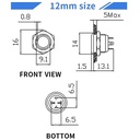 Suiche metálico 12mm para exteriores. Con aro de luz rojo 110-220V
