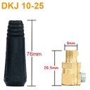 Conector de alta corriente para máquina de soldadura. DKJ10-25 macho negro