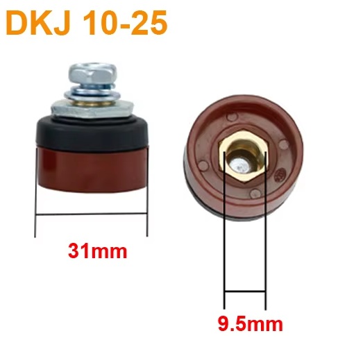 Conector de alta corriente para máquina de soldadura. DKJ10-25 hembra roja