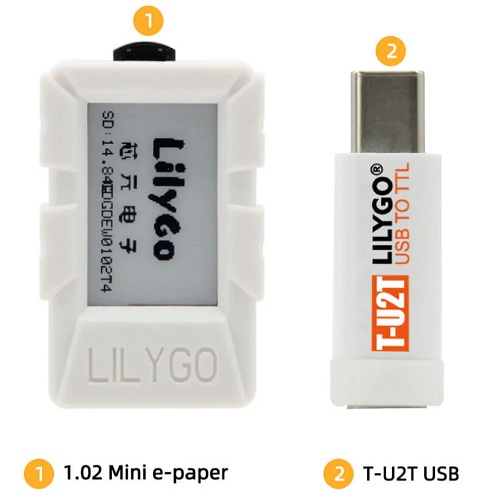 Kit LilyGO Mini E-Paper Core + LilyGo TTGO T-U2T