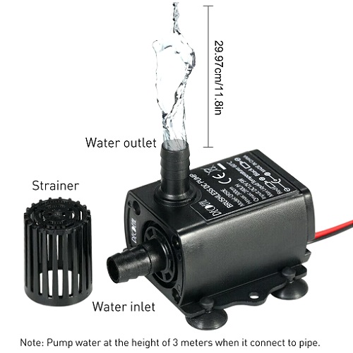 Bomba sumergible 12VDC. 280 L/h