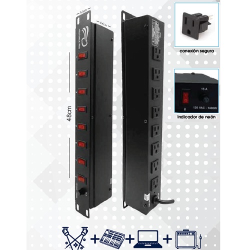 Multitoma switch 8 puertos para Rack. VOLTIMAX