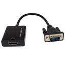 Cable convertidor VGA a HDMI con audio. Color negro