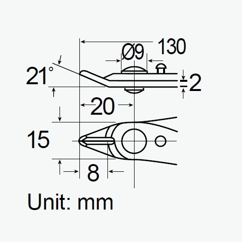Cortafrío de corte diagonal de 21° 130mm PROSKIT