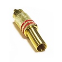 Plug RCA dorado metálico rojo