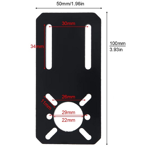 Soporte recto para motor DC. Tipo C