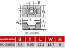 Base para cintas de amarre.HC-2S. 5mm. Blanco
